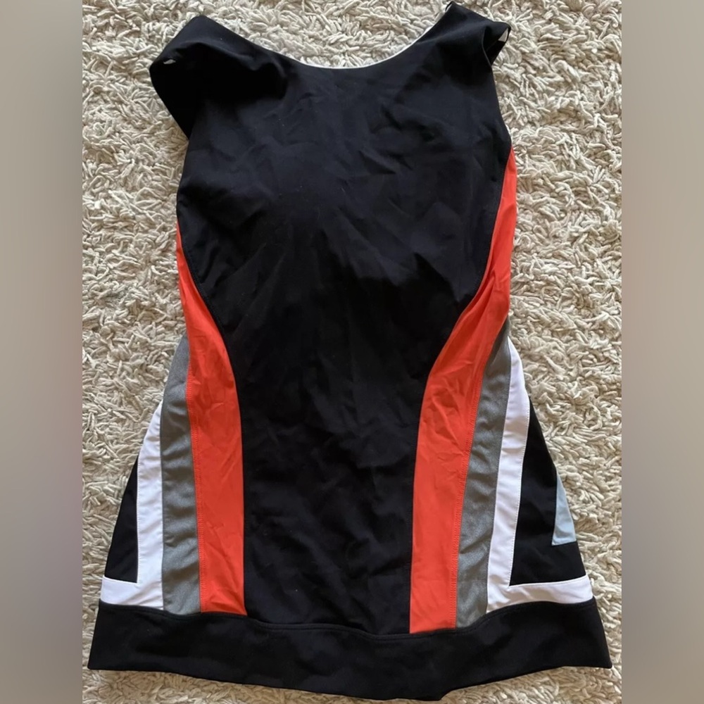 NO KA’OI black orange white sleeveless stretchy tank activewear top 2 ka oi